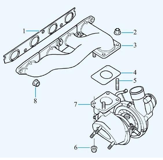 排氣歧管及相關(guān)拆解零部件